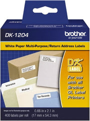 Brother - 0.66" Wide x 2-7/64" Long, White Paper Multi-Purpose Label - For PC Label Printers - Exact Tooling