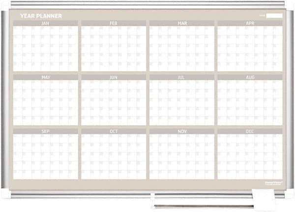 MasterVision - 36" High x 48" Wide Magnetic Dry Erase Calendar - Steel - Exact Tooling