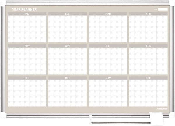 MasterVision - 36" High x 36" Wide Magnetic Dry Erase Calendar - Steel - Exact Tooling