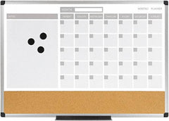 MasterVision - 18" High x 24" Wide Combination, Bulletin/Magnetic Dry Erase Calendar - Steel - Exact Tooling