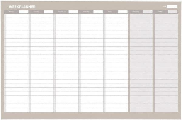 MasterVision - 24" High x 36" Wide Magnetic Dry Erase Calendar - Steel - Exact Tooling