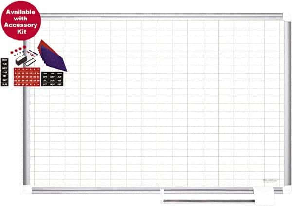 MasterVision - 48" High x 72" Wide Magnetic Dry Erase Calendar - Steel - Exact Tooling