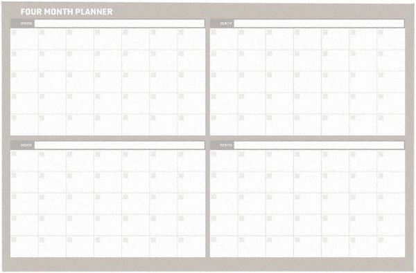 MasterVision - 24" High x 36" Wide Magnetic Dry Erase Calendar - Steel - Exact Tooling