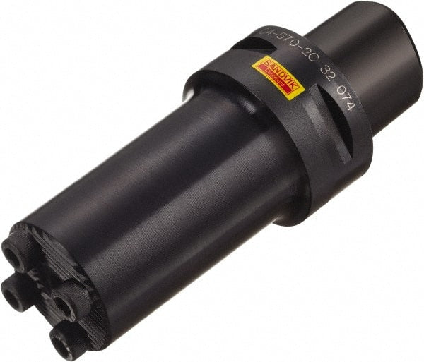 Sandvik Coromant - 63/64" Bore Diam, 63mm Body Diam x 82mm Body Length, Boring Bar Holder & Adapter - 3.35" Screw Thread Lock, 55mm Bore Depth, Internal Coolant - Exact Tooling