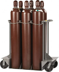 Little Giant - 50" Long x 24" Wide x 45" High, Gas Six Cylinder Wheeled Cart - Holds 6 Cylnders, Fits 9-1/4" Diameter Cylinders - Exact Tooling