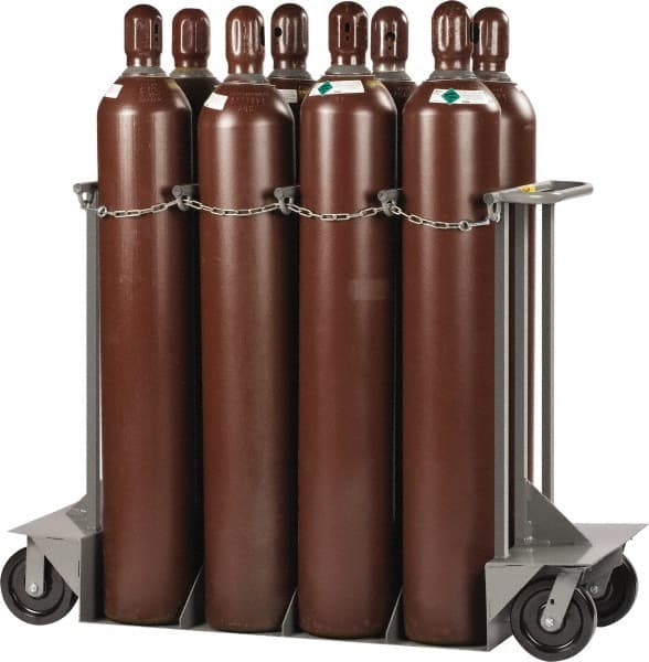 Little Giant - 60" Long x 24" Wide x 45" High, Gas Eight Cylinder Wheeled Cart - Holds 8 Cylnders, Fits 9-1/4" Diameter Cylinders - Exact Tooling