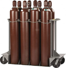 Little Giant - 60" Long x 24" Wide x 45" High, Gas Eight Cylinder Wheeled Cart - Holds 8 Cylnders, Fits 9-1/4" Diameter Cylinders - Exact Tooling