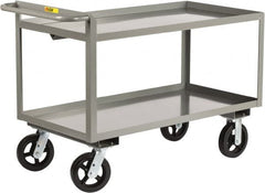 Little Giant - 2,000 Lb Capacity, 30" Wide x 65-1/2" Long x 30" High Shelf Cart - 2 Shelf, Steel, 2 Rigid/2 Swivel Casters - Exact Tooling