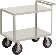 Little Giant - 1,200 Lb Capacity, 24" Wide x 53-1/2" Long x 34" High Shelf Cart - 2 Shelf, Steel, 2 Rigid/2 Swivel Casters - Exact Tooling