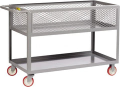 Little Giant - 1,200 Lb Capacity, 18" Wide x 35-1/2" Long x 35" High Deep Shelf Cart - 2 Shelf, Steel, 2 Rigid/2 Swivel Casters - Exact Tooling