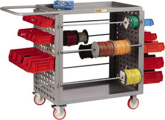 Little Giant - 24" Wide x 54-1/4" Long x 41-1/2" High Wire Spool Cart - 2 Shelf, Steel, 2 Rigid/2 Swivel Casters - Exact Tooling
