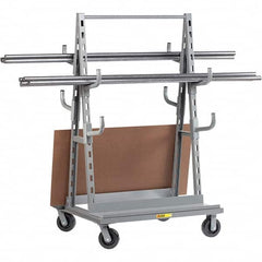 Little Giant - 2,000 Lb Capacity Steel Bar & Pipe Truck - Steel Deck, 40" OAW, 0" Platform Length, Phenolic Casters - Exact Tooling
