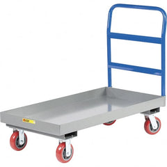 Little Giant - 3,600 Lb Capacity Steel Platform Truck - Steel Deck, 24" OAW, 36" Platform Length, Polyurethane Casters - Exact Tooling