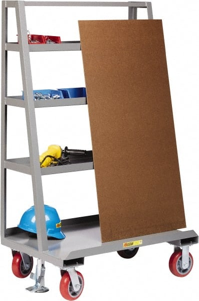 Little Giant - 2,000 Lb Capacity Steel Panel Truck - Steel Deck, 24" OAW, 0" Platform Length, Polyurethane Casters - Exact Tooling