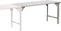 Little Giant - 60 Wide x 30" Deep x 36" High, 12 Gauge Steel Production Table - Fixed Legs, Gray - Exact Tooling