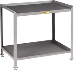 Little Giant - No Drawers, 2 Shelf Workstation - 2,000 Lb Capacity, Steel with Flush Front Edge Top, Gray, 24" Wide x 39" High x 36" Long - Exact Tooling