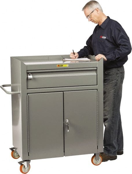 Little Giant - Mobile Service Bench - Steel, Gray, 41-1/2" Long x 24" Deep x 48" High - Exact Tooling