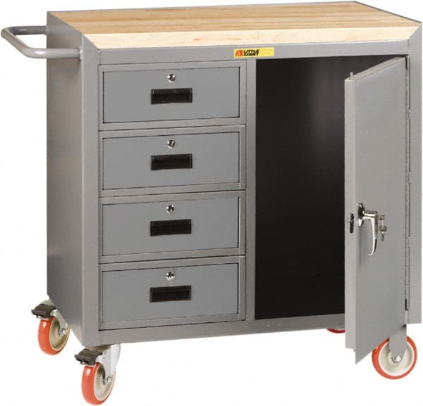 Little Giant - Mobile Service Bench - Steel, Gray, 41-1/2" Long x 26" Deep x 38" High - Exact Tooling
