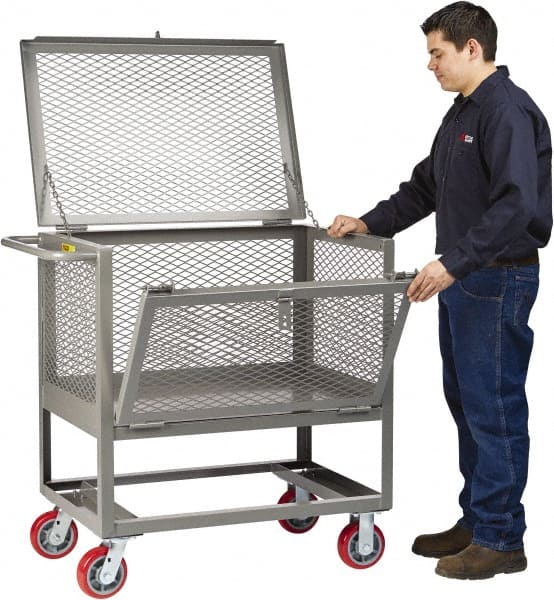 Little Giant - 2,000 Lb Capacity, Steel Raised Platform Box Truck - 53-1/2" Long x 24" Wide x 42-1/2" High, 6" Diam Polyurethane Wheels - Exact Tooling