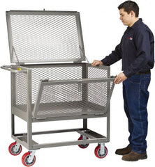 Little Giant - 2,000 Lb Capacity, Steel Raised Platform Box Truck - 53-1/2" Long x 24" Wide x 42-1/2" High, 6" Diam Polyurethane Wheels - Exact Tooling