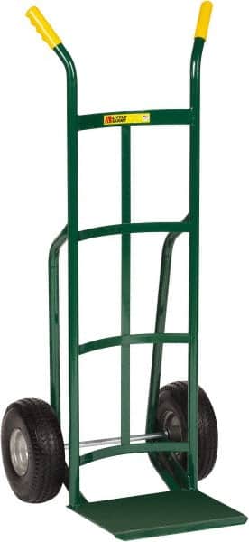 Little Giant - 600 Lb Capacity 49" OAH Hand Truck - Dual Handle, Steel, Flat-Free Microcellular Foam Wheels - Exact Tooling