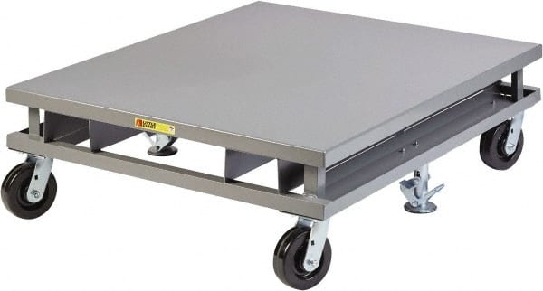 Little Giant - 3,600 Lb Capacity Steel Pallet Dolly with Fork Pockets - 48" Long x 40" Wide x 14-1/4" High, 6" Phenolic Wheels - Exact Tooling