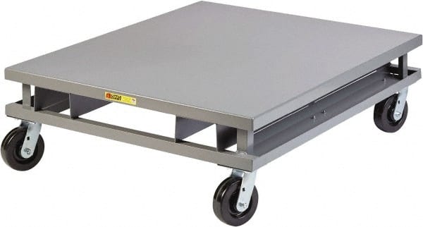 Little Giant - 3,600 Lb Capacity Steel Pallet Dolly with Fork Pockets - 48" Long x 42" Wide x 14-1/4" High, 6" Phenolic Wheels - Exact Tooling