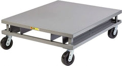 Little Giant - 3,600 Lb Capacity Steel Pallet Dolly with Fork Pockets - 48" Long x 40" Wide x 14-1/4" High, 6" Phenolic Wheels - Exact Tooling