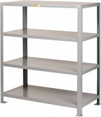 Little Giant - 4 Shelf Starter Heavy-Duty Open Steel Shelving - 8,000 Lb Capacity, 72" Wide x 72" High x 30" Deep, Gray - Exact Tooling