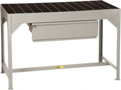 Little Giant - 51 Wide x 24" Deep x 34" High, Steel Bar Grating Welder's Table - Fixed Legs, Gray/Black - Exact Tooling