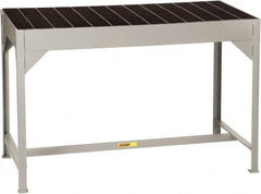 Little Giant - 51 Wide x 24" Deep x 34" High, Steel Bar Grating Welder's Table - Fixed Legs, Gray/Black - Exact Tooling