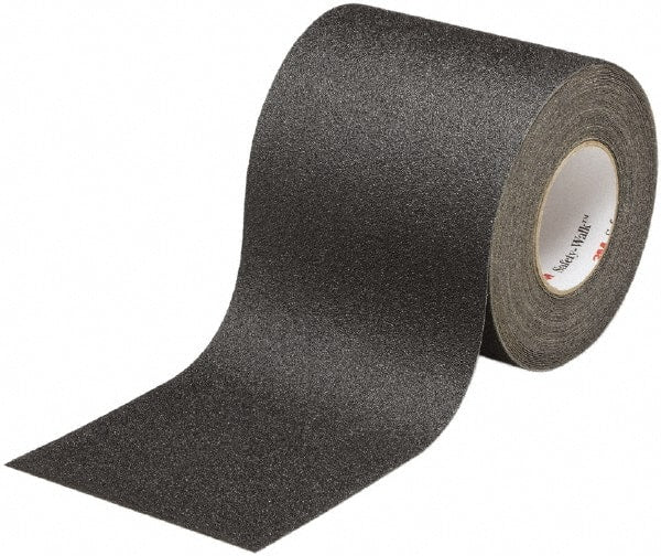 Ability One - Black Solid Color Anti-Slip Vinyl Tape - 6" Wide x 60' Long x 0.028" Thick, General Traffic - Exact Tooling