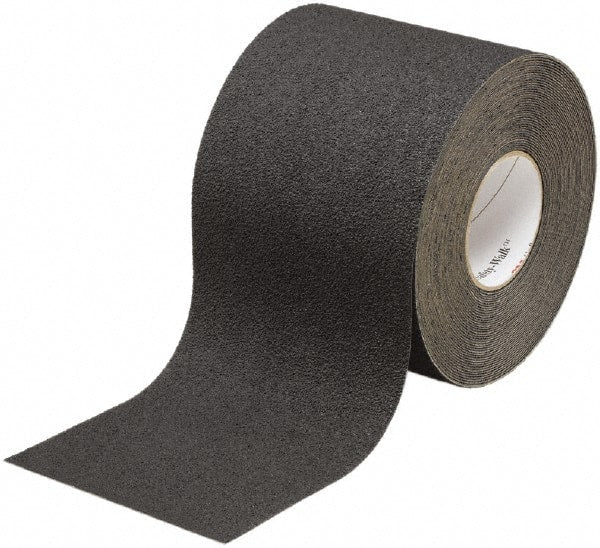 Ability One - Black Solid Color Anti-Slip Vinyl Tape - 4" Wide x 60' Long x 0.045" Thick, General Traffic - Exact Tooling