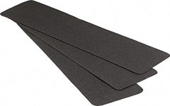 Ability One - 24"x 6" Vinyl Adhesive Plain Surface Stair Treads - Black, Resin - Exact Tooling
