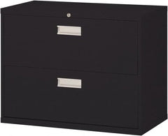 Sandusky Atlantic - 36" Wide x 28-3/8" High x 19-1/4" Deep, 2 Drawer Lateral File with Lock - Steel, Black - Exact Tooling