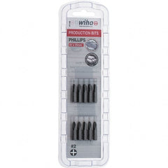 Wiha - #2, Phillips & Insert Screwdriver Bit - 1/4" Drive, 1" OAL - Exact Tooling