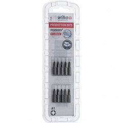 Wiha - 1/4" Drive, Pozidriv Screwdriver Bit - 1" OAL - Exact Tooling