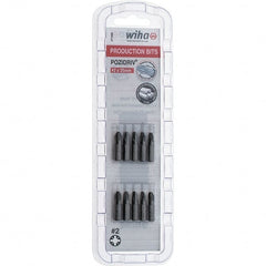 Wiha - 1/4" Drive, Pozidriv Screwdriver Bit - 1" OAL - Exact Tooling