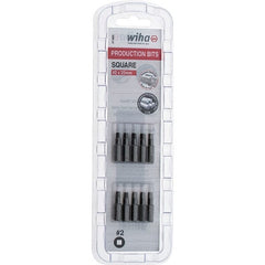 Wiha - 1/4" Drive, #2 Square Screwdriver Bit - 1" OAL - Exact Tooling