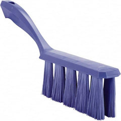 Vikan - 3.9" Bristle Length, Polyester Cleaning & Finishing Brush - 3" Long x 6-1/2" Wide Head, 13" OAL, Easy Grip Handle, Purple, Polypropylene Block - Exact Tooling
