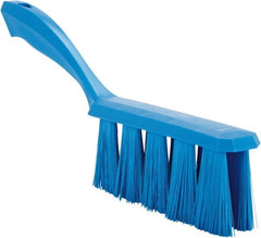 Vikan - 3.9" Bristle Length, Polyester Cleaning & Finishing Brush - 3" Long x 6-1/2" Wide Head, 13" OAL, Easy Grip Handle, Blue, Polypropylene Block - Exact Tooling