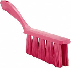 Vikan - 3.9" Bristle Length, Polyester Cleaning & Finishing Brush - 3" Long x 6-1/2" Wide Head, 13" OAL, Easy Grip Handle, Pink, Polypropylene Block - Exact Tooling