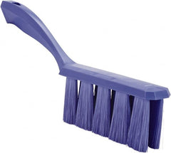 Vikan - 3.9" Bristle Length, Polyester Cleaning & Finishing Brush - 3" Long x 1-1/2" Wide Head, 13" OAL, Easy Grip Handle, Purple, Polypropylene Block - Exact Tooling