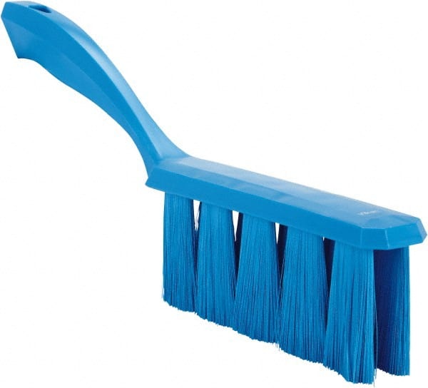Vikan - 3.9" Bristle Length, Polyester Cleaning & Finishing Brush - 3" Long x 1-1/2" Wide Head, 13" OAL, Easy Grip Handle, Blue, Polypropylene Block - Exact Tooling