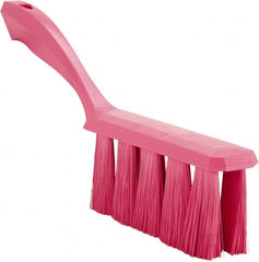 Vikan - 3.9" Bristle Length, Polyester Cleaning & Finishing Brush - 3" Long x 1-1/2" Wide Head, 13" OAL, Easy Grip Handle, Pink, Polypropylene Block - Exact Tooling