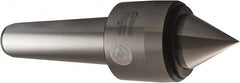 Skoda - MT2 Morse Taper Shank, 36mm Head Diam, Live Center - 6,000 Max RPM, 36mm Point Diam, 1" Point Len, 600 Lb Max Workpiece, Standard Point - Exact Tooling