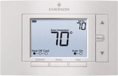 White-Rodgers - 50 to 99°F, 2 Heat, 2 Cool, Digital Nonprogrammable Thermostat - 20 to 30 Volts, 1.77" Inside Depth x 1.77" Inside Height x 5-1/4" Inside Width, Horizontal Mount - Exact Tooling