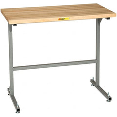 Little Giant - 36 Wide x 24" Deep x 42" High, Butcher Block Butcher Block Top Table - 1-3/4" Butcher Block Top, Fixed Legs With Adjustable Height Glides, Gray - Exact Tooling