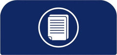 Rubbermaid - Trash Can Decal Message: Paper - English, Text on Color, Blue, Indoor & Outdoor, Apply to Metal, 1-25/32" Wide x 8-1/2" High - Exact Tooling
