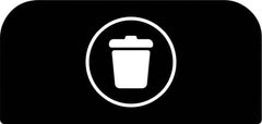 Rubbermaid - Trash Can Decal Message: Landfill - English, Text on Color, Black, Indoor & Outdoor, Apply to Metal, 1-25/32" Wide x 8-1/2" High - Exact Tooling